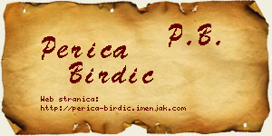 Perica Birdić vizit kartica